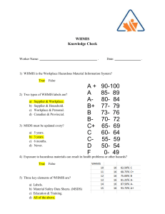 Whmis Multiple choice for Whmis Basics document T55.3.H3W45