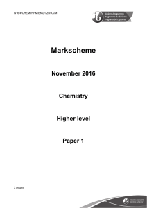 Chemistry paper 1  HL markscheme