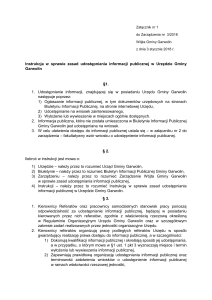 Instrukcja w sprawie zasad udostępniania informacji publicznej w Urzędzie Gminy Garwolin