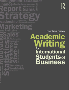 Academic Writing for International Students of