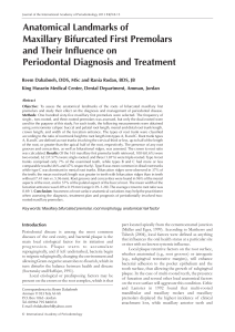 JIAP January 2013 - Anatomical Landmarks of Maxillary Bifurcated First Premolars and Their Influence on Periodontal Diagnosis and Treatment