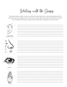Writing with the Senses Activity