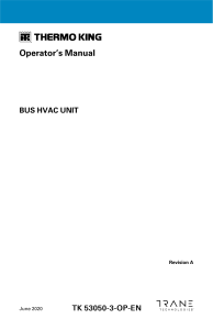 BUS HVAC Unit Operator's Manual