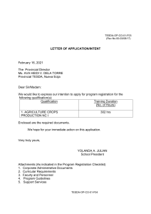 Agriculture Crops Production Program Registration Requirements