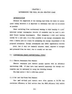 DETERMINING THE POOL OR SPA HEATING LOAD