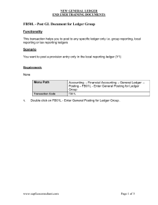 FB01L Posting GL Document for Ledger Group