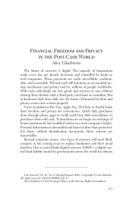 FINANCIAL FREEDOM AND PRIVACY 