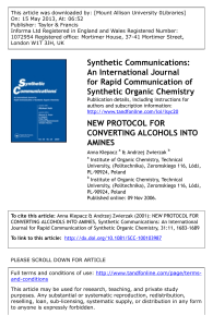 2001 New Protocol for Converting Alcohols into Amines