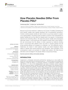 How Placebo Needles Differ From Placebo Pills