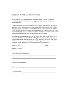 PARENTAL WAIVER AND CONSENT FORM