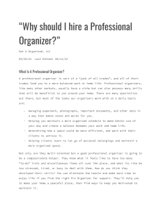 Blog Post (for Home page) - “Why should I hire a Professional Organizer ”