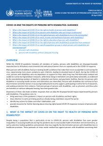COVID-19 and The Rights of Persons with Disabilities
