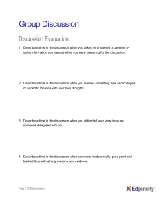 Discussion Evaluation (1)