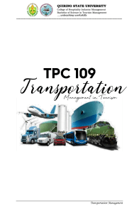 TPC 109 Transportation Mngmnt Week 1 and 2