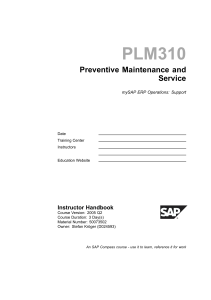 PLM310 Preventive Maintenance & Service Instructor Handbook