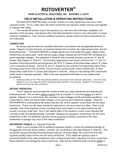 ROTOVERTER Installation & Operation Instructions