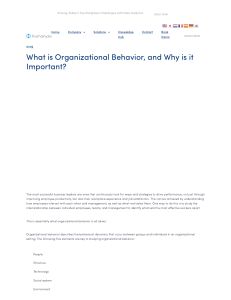 What is Organizational Behavior, and Why is it Important  - Humanyze