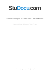 Commercial Law: General Principles, 9th Edition