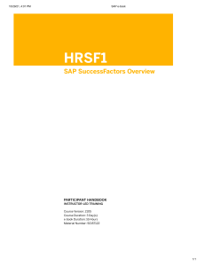 SAP SF Overview SAP e-book