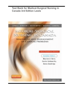 Test Bank for Medical-Surgical Nursing in Canada 3rd Edition Lewis