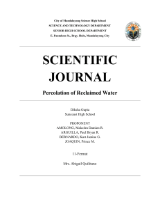 Journal summary: Percolation of water