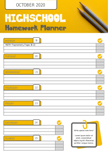 Highschool Homework Planner Template - TemplateLab.com
