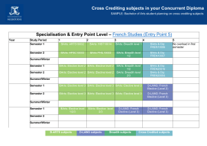 Concurrent Diploma Course Planning: French Studies