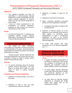 IAS 1 Financial Statement Presentation