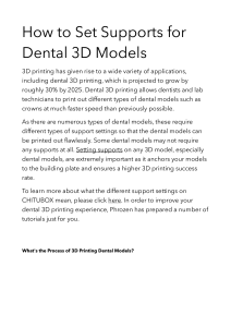 How to Set Supports for Dental 3D Models