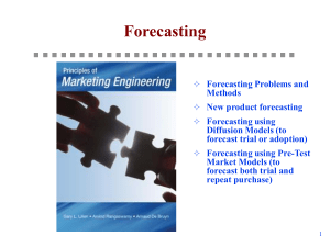 Forecasting Methods & New Product Sales Models