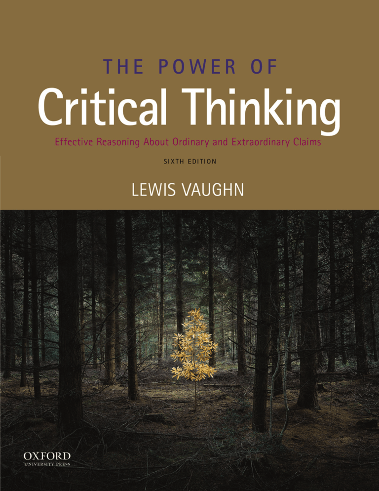lewis vaughn the power of critical thinking pdf