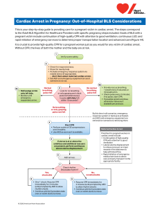 Adult BLS in Pregnancy Algorithm for Healthcare Providers