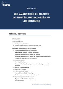 Les avantages en nature octroyés aux salariés au Luxembourg - FEDIL