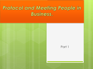 Protocol and Meeting People in Business