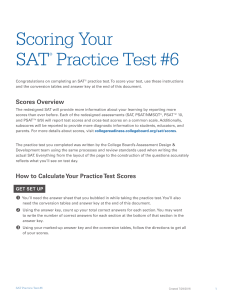 SAT Practice Test 6 (Answer Key & Scoring Guide)