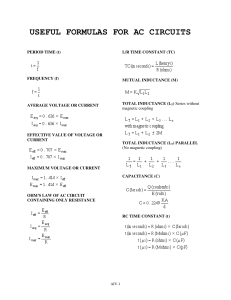 AC CIRCUITS - 021 Useful Formulas for AC Circuits (By Larry E. Gugle K4RFE)