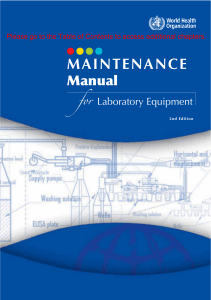 Maintenance Manual for Laboratory Equipment - WHO