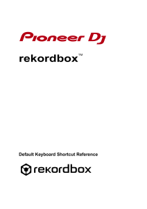 rekordbox 5.0.0 default keyboard shortcut reference EN