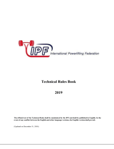 Technical Rules Book 2019
