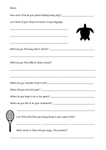 6th Grade Get to Know You Sheet