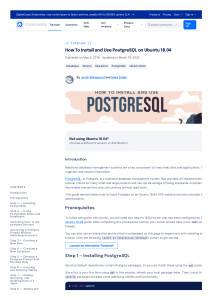 How To Install and Use PostgreSQL on Ubuntu 18.04   DigitalOcean