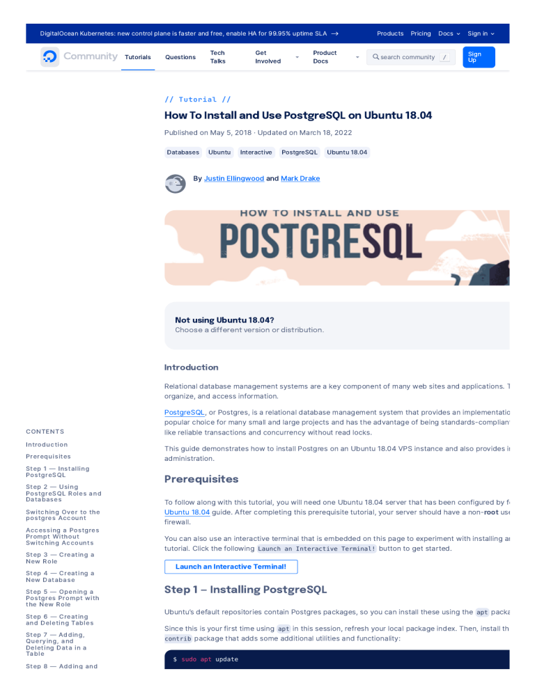 How To Install And Use Postgresql On Ubuntu Digitalocean Hot Sex Picture