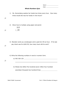 4-Whole Numbers Quiz