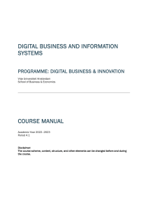 DBIS2022P1 Course Manual Digital Business and Information Systems V1.0