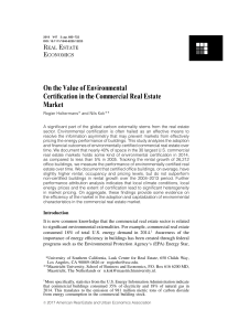 On the Value of Environmental Certification in the Commercial Real Estate market