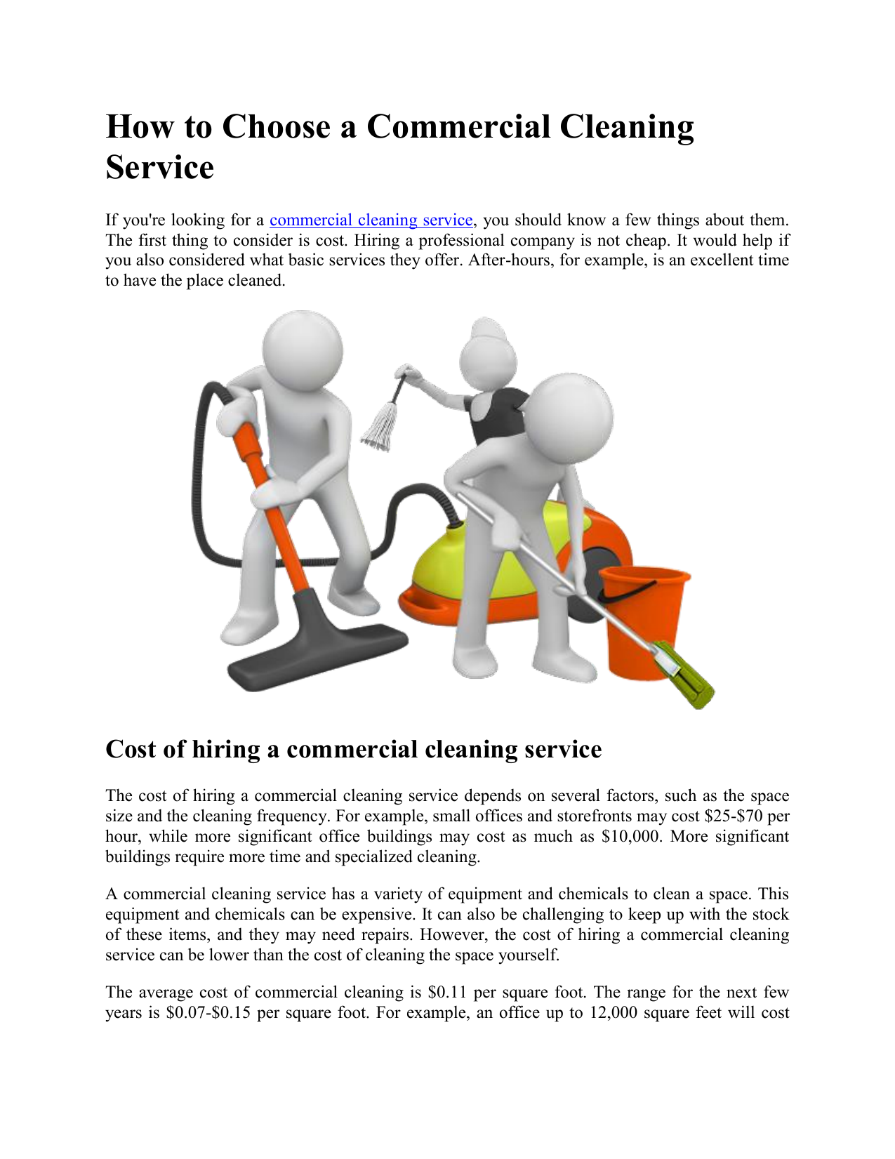 How to Choose a Commercial Cleaning Service