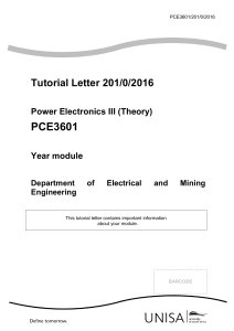 Power Electronics III Tutorial Letter: PCE3601