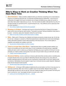 Ways to Work on Creative Thinking 