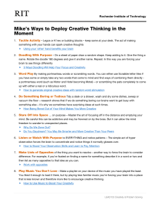 Ways to Deploy Creative Thinking in the Moment