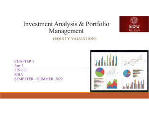 Lecture 9 & 10 Equity valuation